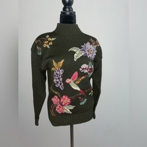 Vintage sweater, Herman Geist , Hand Embroidered sweater